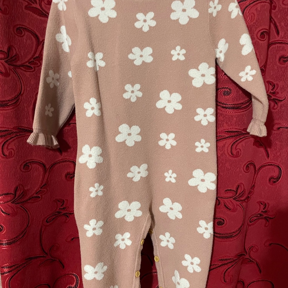 SHEIN Pink and White Footies One Piece